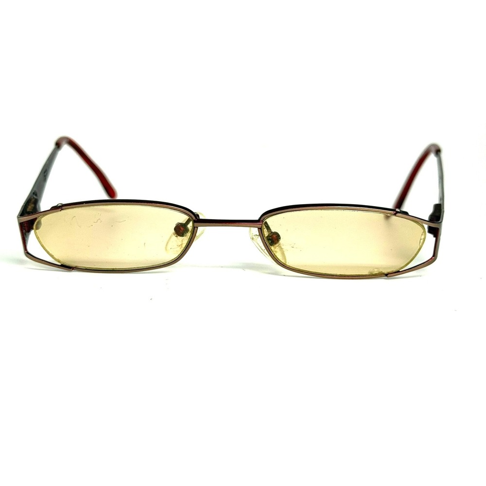 Menizzi M1092 Col.03 Burgundy Bronze Metal Oval Eyeglass Frames 46-18-130